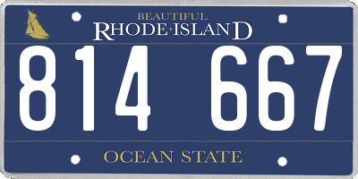 RI license plate 814667