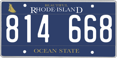RI license plate 814668