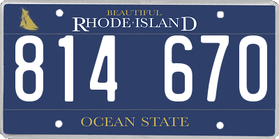 RI license plate 814670