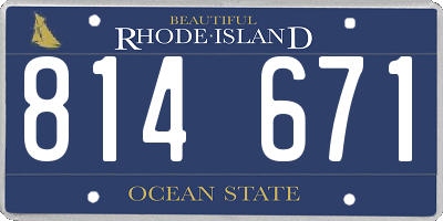 RI license plate 814671