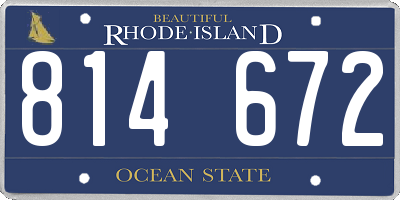 RI license plate 814672