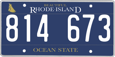 RI license plate 814673