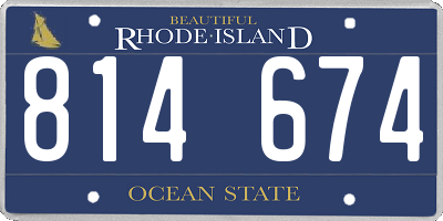 RI license plate 814674