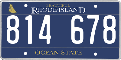 RI license plate 814678