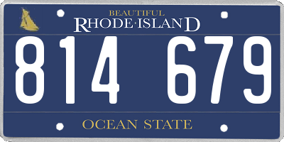 RI license plate 814679