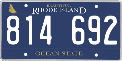 RI license plate 814692