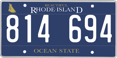 RI license plate 814694