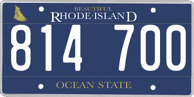 RI license plate 814700