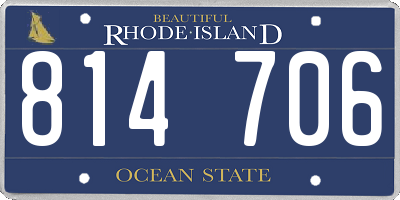 RI license plate 814706