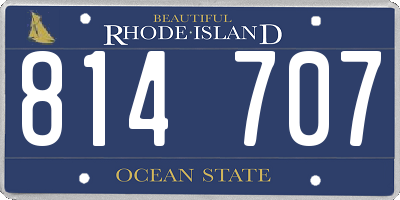 RI license plate 814707