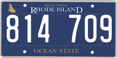 RI license plate 814709