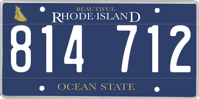 RI license plate 814712