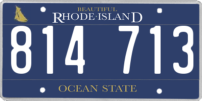 RI license plate 814713