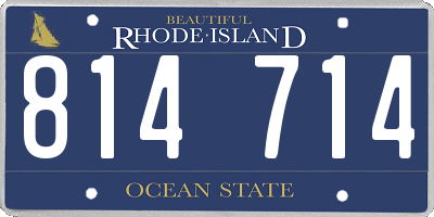 RI license plate 814714
