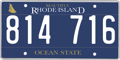 RI license plate 814716