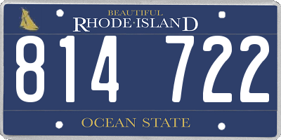 RI license plate 814722