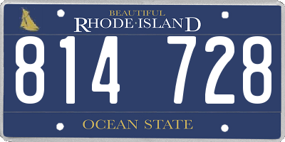 RI license plate 814728