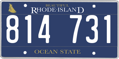 RI license plate 814731