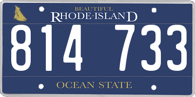 RI license plate 814733