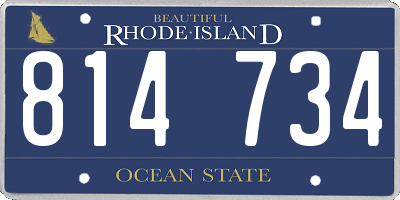 RI license plate 814734