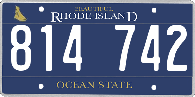 RI license plate 814742