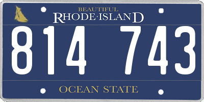 RI license plate 814743