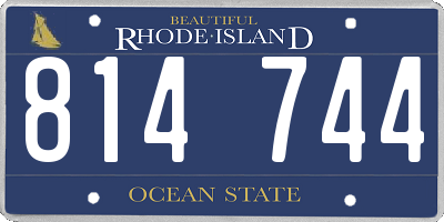 RI license plate 814744