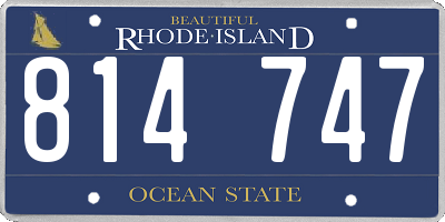 RI license plate 814747