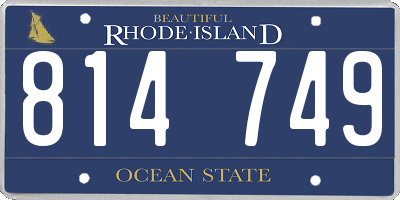 RI license plate 814749