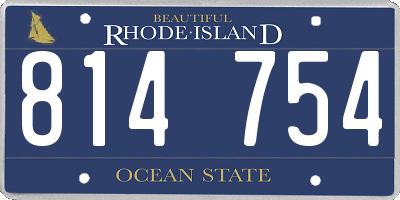 RI license plate 814754