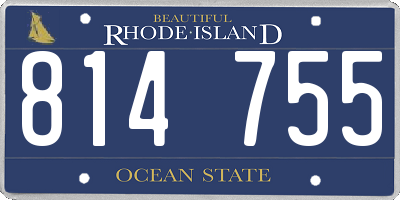 RI license plate 814755