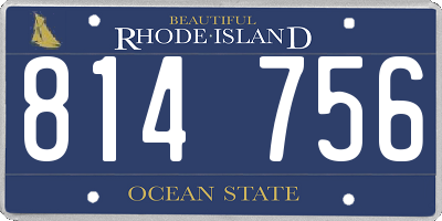 RI license plate 814756
