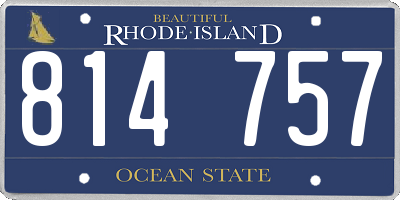 RI license plate 814757