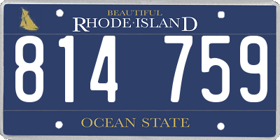 RI license plate 814759