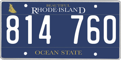 RI license plate 814760