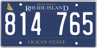 RI license plate 814765