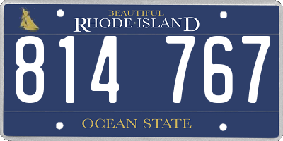 RI license plate 814767