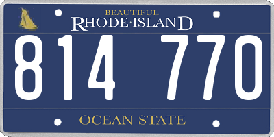 RI license plate 814770
