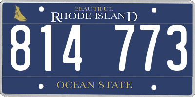RI license plate 814773