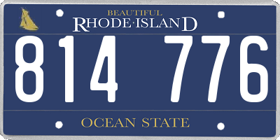 RI license plate 814776