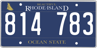 RI license plate 814783