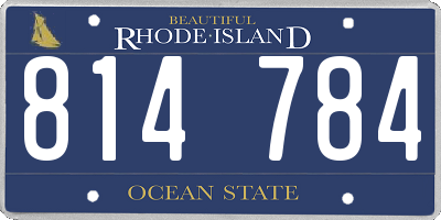RI license plate 814784