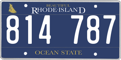 RI license plate 814787