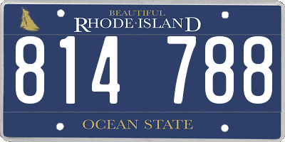 RI license plate 814788