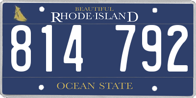 RI license plate 814792