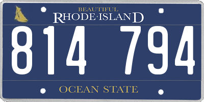 RI license plate 814794