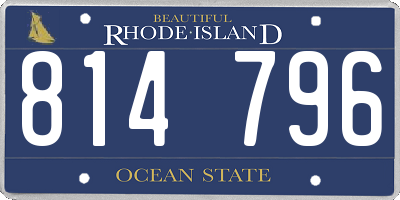 RI license plate 814796