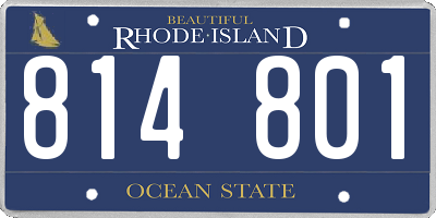 RI license plate 814801