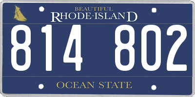RI license plate 814802