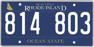 RI license plate 814803